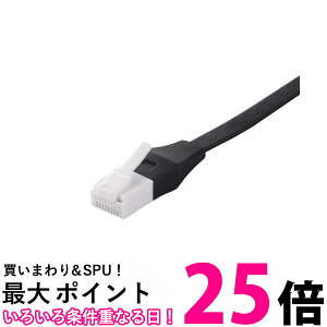 iBUFFALO �c���̐܂�Ȃ�LAN�P�[�u�� UTP Cat6a �X�g���[�g �t���b�g�^�C�v 3m �u���b�N BSLS6AFU30BK �ySB01827�z