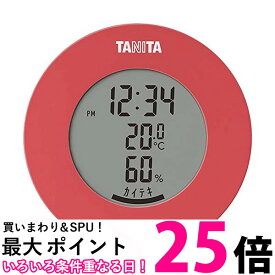 タニタ TT-585 PK ピンク 温湿度計 温度 湿度 デジタル 時計付き 卓上 マグネット TANITA 【SB12536】