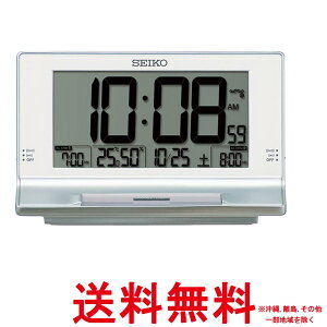 セイコー クロック 目覚まし時計 置時計 デジタル 電波 銀色メタリック 102×175×81mm SQ322S【SS4517228043635】