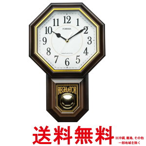 Formiaフォルミア掛時計 昭和レトロ 八角形振り子時計 チャイム付き 連続秒針 音量調整 アンティーク調 和モダン ノスタルジー ヴィンテージ HWC-Y027W-BR【SS4547493111647】