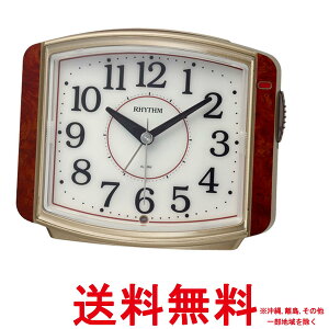 リズム 目覚まし時計 アナログ 電子音アラーム 暗所 ライト 自動 点灯 連続秒針 ブラウン 11.1x13.7x7.3cm 8RE644SR23【SS4903456216857】