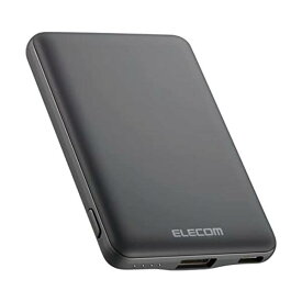 エレコム DE-C37-5000DGY ダークグレー モバイルバッテリー 5000mAh 12W コンパクト 薄型 軽量 iPhone Android 各種対応 【SB02523】