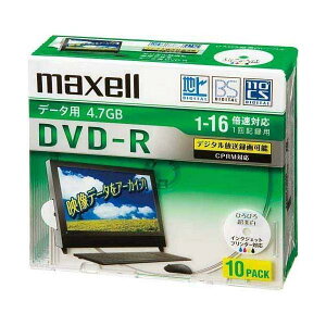 �}�N�Z�� DRD47WPD.10S DRD47WPD10S �f�[�^�p DVD-R 4.7GB 16�{���Ή� �C���N�W�F�b�g�v�����^�Ή� 10�� Maxell �ySB09735�z