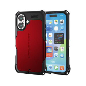 �G���R�� PM-A24AZERORD iPhone 16 �P�[�X ZEROSHOCK 6.1�C���` ���b�h ELECOM �ySB14140�z
