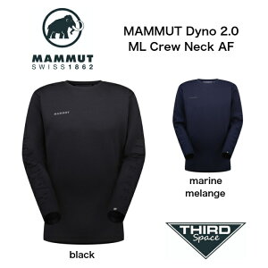 MAMMUT Dyno 2.0 ML Crew Neck AF �g�b�v�X �e�b�N�t���[�X �A�E�g�h�A �L�����v �^�E�����[�X �_�C�m 2.0 �~�b�h���C���[ �N���[ �l�b�N �A�W�A���t�B�b�g 1014-04970 black marine melange �S2�F ��������