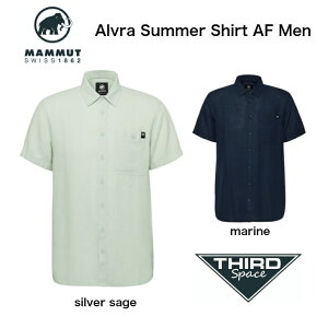 MAMMUT Alvra Summer Shirt AF Men �}���[�g �g�b�v�X �V���c �����Y �a�m �� �A�E�g�h�A �L�����v�@�ʋC�� �z�����U�� 1015-01800 silver sage / marine �S2�F ��������