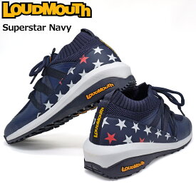 ラウドマウス メンズ スパイクレス ニット ゴルフシューズ Superstar Navy スーパースターネイビー LM-GS0003 772978(263) 【日本規格】【新品】2SS2 Loudmouth スニーカー JUN2