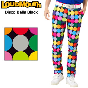 ラウドマウス メンズ ロングパンツ Disco Balls Black ディスコボールズブラック 772300(333) 【日本規格】【新品】 RCBR Loudmouth ゴルフウェア 無地 派手 OCT2