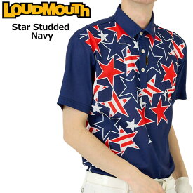 【SALE特価】ラウドマウス メンズ 半袖 ポロシャツ Star Studded Navy スタースタッズネイビー 763603(078) 【メール便発送】【新品】日本規格 3SS2 ゴルフウェア Loudmouth APR1