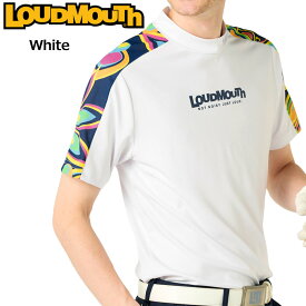 ラウドマウス メンズ ドライ UVカット モックネック 半袖シャツ White ホワイト 763604(999) 【メール便発送】【新品】日本規格 3SS2 モックシャツ ゴルフウェア Loudmouth MAY2