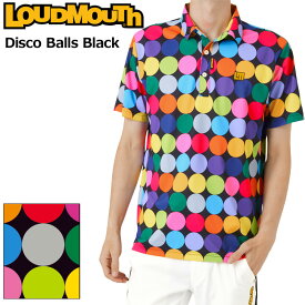 ラウドマウス メンズ 半袖 ポロシャツ Disco Balls Black ディスコボールズブラック 772600(333) 【メール便発送】【新品】日本規格 2WF2 ゴルフウェア Loudmouth OCT2