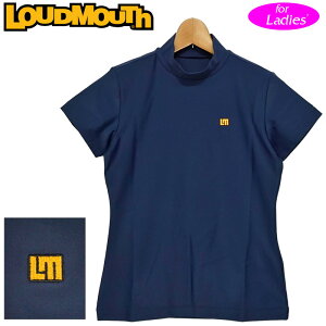【メール便発送】ラウドマウス レディース 半袖 ハイネック シャツ 761662(997) Navy ネイビー 【日本規格】【新品】QAAR モックネック Loudmouth ゴルフウェア