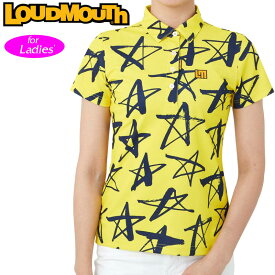 ラウドマウス レディース 吸汗速乾 半袖 ポロシャツ Yellow イエロー 762656 (993) 【メール便発送】【日本規格】【新品】RAAR Loudmouth トップス ゴルフウェア スター 星柄 APR3 look02