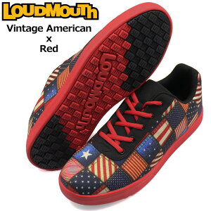 ���E�h�}�E�X 2025 ���j�Z�b�N�X �X�p�C�N���X �S���t�V���[�Y Vintage American × Red ���B���e�[�W�A�����J�� x ���b�h LM-GS0005 775980(449)�y���{�K�i�z�y�V�i�z25FW Loudmouth �X�j�[�J�[ �����Y ���f�B