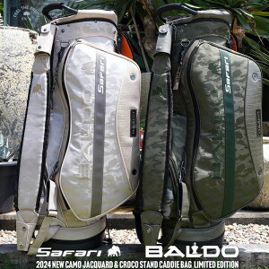 BALDO �o���h ���ʌ��� 9.5�^ �X�^���h�o�b�O �w�b�h�J�o�[�t 3�_�� NEW CAMO JACQUARD & CROCO STAND CADDIE BAG LIMITED EDITION SAFARI�y�V�i�zTAAR �X�^���h�� �L���f�B�o�b�O