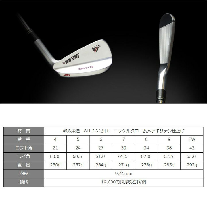 楽天市場】JBEAM BM-FORGED T801 アイアンセット 6本組(#5-PW) N.S.PRO 