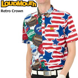 【SALE特価】ラウドマウス メンズ 半袖 ポロシャツ クレイジーパターン Retro Crown レトロクラウン 763602(354) 【メール便発送】【新品】日本規格 3SS2 ゴルフウェア Loudmouth APR1