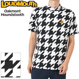 ラウドマウス メンズ UVカット モックネック 半袖シャツ Oakmont Houndstooth オークモント 772601(002) 【メール便発送】【新品】日本規格 RCBR モックシャツ ゴルフウェア Loudmouth OCT3