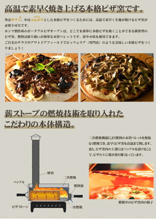 楽天市場】【即納在庫あり】ホンマ製作所 ポータブル ピザオーブン HPP 