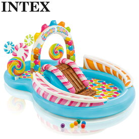 【クリアランス】【即納在庫あり】INTEX インテックス プール すべり台付 キャンディ ゾーン プレイ センター 295cm×191cm×130cm 57149NP 【新品】 水遊び 滑り台 シャワー ビニールプール アウトドア用品 JUN3