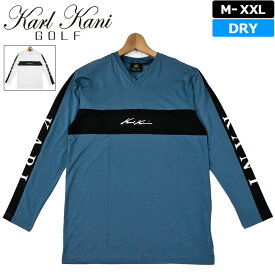 【SALE特価】カールカナイゴルフ 吸汗速乾 Vネック 長袖 シャツ 223KG1106 Karl Kani GOLF 【メール便発送】【新品】2WF2 アンダー インナー ゴルフウェア トップス SEP2