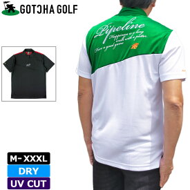 ガッチャゴルフ メンズ 吸汗速乾 モックネック 半袖 シャツ バック切替 232GG1001 GOTCHA GOLF 【メール便発送】【新品】3SS2 ゴルフウェア トップス JUN1