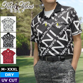 カールカナイゴルフ メンズ 吸水速乾 UVカット 半袖 ポロシャツ 232KG1203 バイアスロゴ総柄 Karl Kani GOLF 【メール便発送】【新品】SAAR ゴルフウェア トップス MAR1
