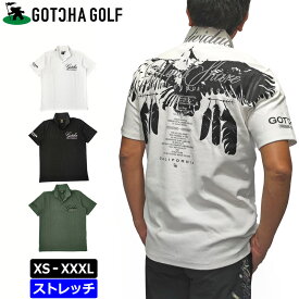 ガッチャゴルフ メンズ 半袖 ポロシャツ 232GG1229 ビッグイーグル GOTCHA GOLF【メール便発送】【新品】3SS2 ゴルフウェア メンズウェア トップス 半そで AUG2