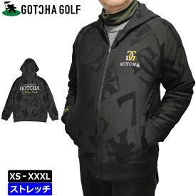 ガッチャゴルフ 2024 メンズ 長袖 パーカー ストレッチ パイル ジャガード フルジップ 241GG1320 GOTCHA GOLF 【新品】24SS ゴルフウェア ジップアップ アウター トップス JAN2