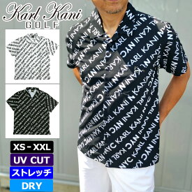 カールカナイゴルフ メンズ 4WAYストレッチ 半袖 シャツ 吸水速乾 UVカット 水陸両用 232KG1208 Karl Kani GOLF 【メール便発送】【新品】3SS2 ハイブリッド 半袖シャツ ゴルフウェア トップス JUL1