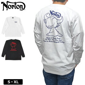 ノートン 綿100％ クルーネック 長袖Tシャツ 233N1116 ハイランドキャトル 男女共用 Norton 【メール便発送】【新品】3WF2 ロンT 長そで シャツ ウェア Tee メンズ ファッション OCT2