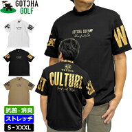 ガッチャゴルフ 2025 ビッグロゴ モックネック 半袖シャツ 抗菌消臭 ストレッチ 252GG1092 GOTCHA GOLF …