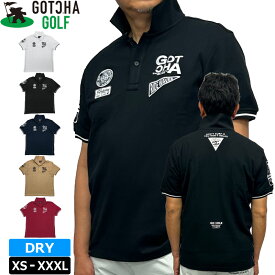 ガッチャゴルフ 2025 半袖ポロシャツ 吸汗速乾 ストレッチ ワッペン 鹿の子 252GG1200 GOTCHA GOLF メール便発送【新品】25SS シンプル 無地 メンズ レディース ユニセックス トップス ゴルフウェア
