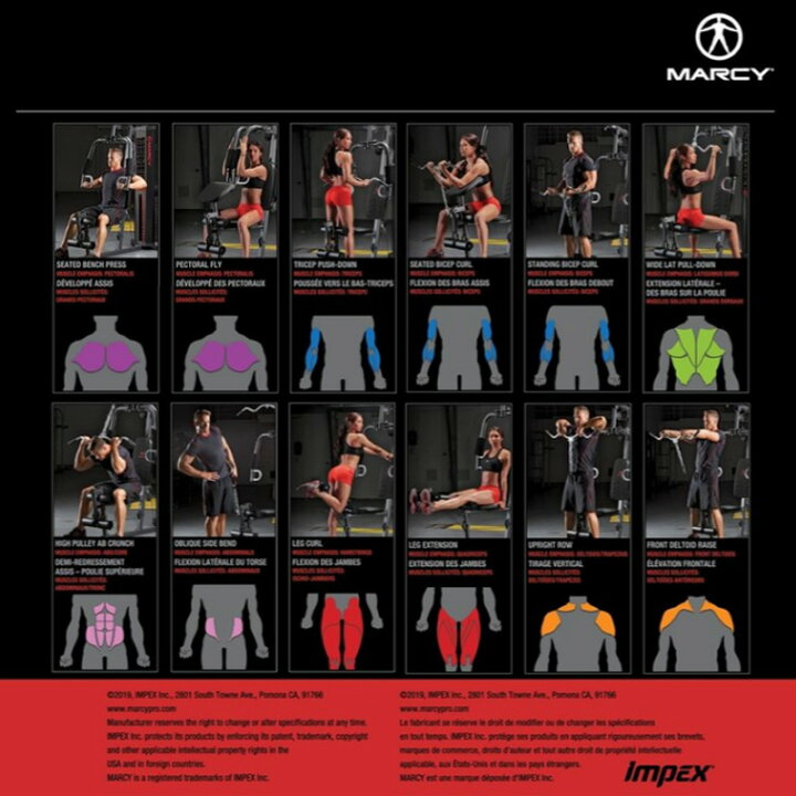 楽天市場】MARCY スタック マルチホームジム 150lbs(68kg) MWM-7119  