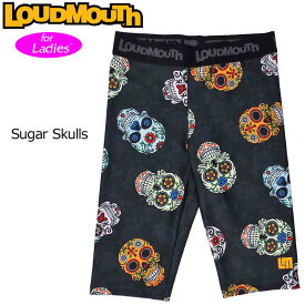 【均一SALE】【メール便発送】レディース ラウドマウス ショートスパッツ Sugar Skulls シュガースカル 769955(058) 【Revival】【日本規格】【新品】19SS Loudmouth 派手 派手な 柄 目立つ 個性的 フィットネス ヨガ