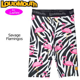 【均一SALE】【メール便発送】レディース ラウドマウス ショートスパッツ Savage Flamingos サベージフラミンゴス 769955(102) 【Revival】【日本規格】【新品】19SS Loudmouth 派手 派手な 柄 目立つ 個性的 フィットネス ヨガ