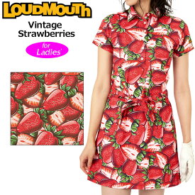 ラウドマウス レディース 半袖 ワンピース 吸汗速乾 接触冷感 Vintage Strawberries ビンテージストロベリーズ 763658(350) 【日本規格】【新品】3SS2 Loudmouth ゴルフウェア ゴルフワンピ MAY1