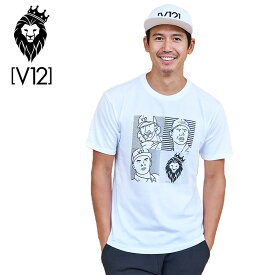 V12 ゴルフ ヴィ・トゥエルヴ メンズ JULIAN 半袖 Tシャツ V121911-TS01 02/White 【新品】9SS1 カジュアル 半そで イラスト おしゃれ ブランド V12 GOLF