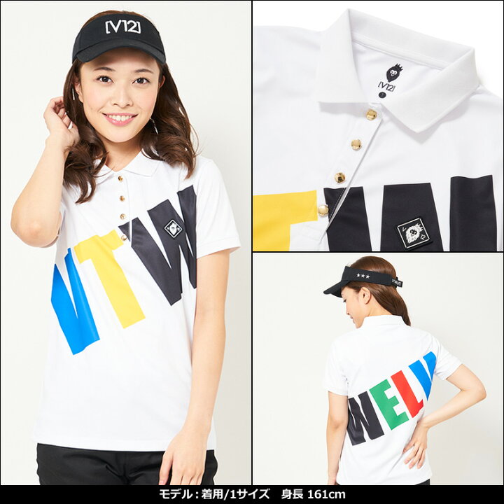 楽天市場】V12 ゴルフ レディース 半袖 ポロシャツ BIG LOGO POLO 