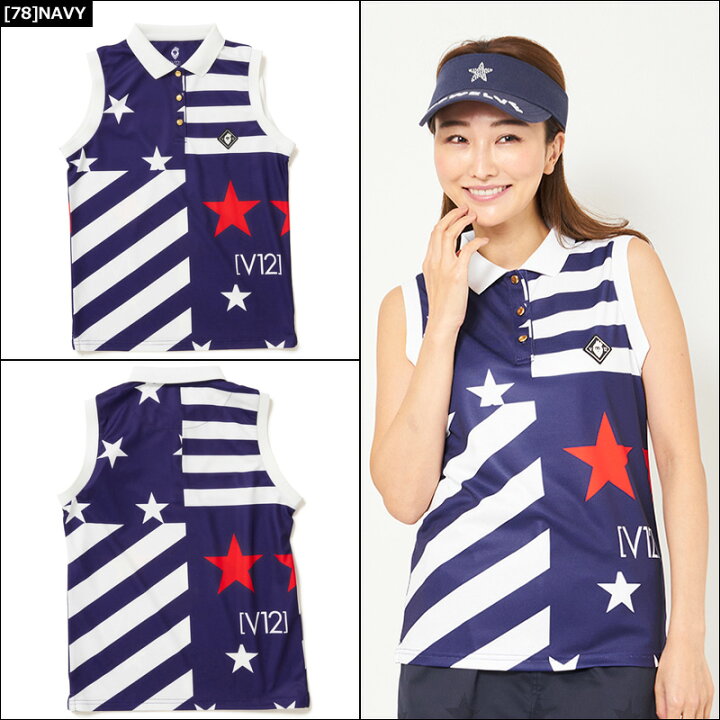 楽天市場】V12 ゴルフ レディース ノースリーブ ポロシャツ AMERICAN 