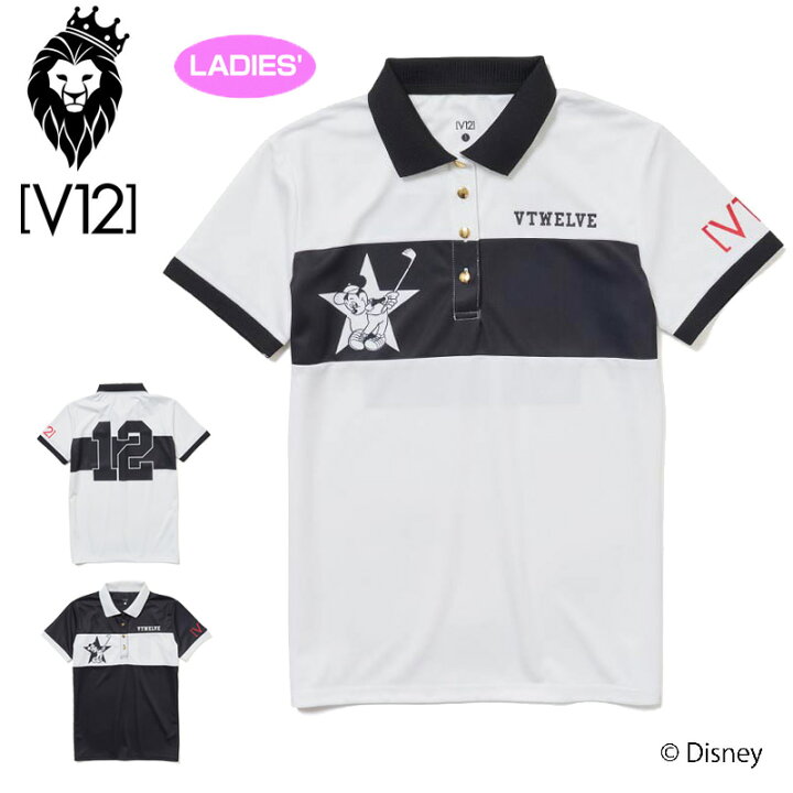 楽天市場】V12 ゴルフ レディース 半袖 ポロシャツ MICKEY NO.12 POLO 