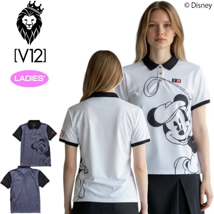 楽天市場】V12 ゴルフ レディース 半袖 ポロシャツ MICKEY SWING POLO 