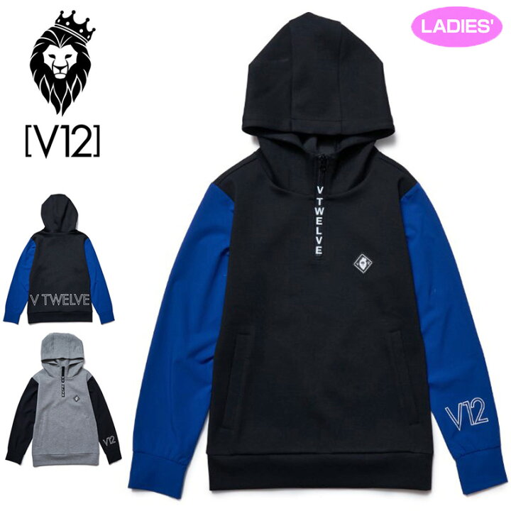 楽天市場】V12 ゴルフ レディス 長袖 ハーフジップ パーカー HALF LOGO 