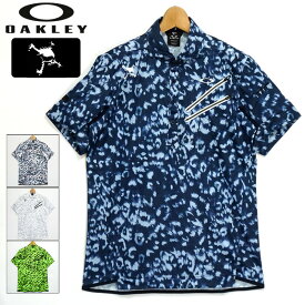 オークリー スカル メンズ 吸汗速乾 半袖 ポロシャツ FOA403519 SKULL BREATHABLE LEOPARD SHIRT 【メール便発送】【新品】2SS2 OAKLEY ゴルフウェア MAY3