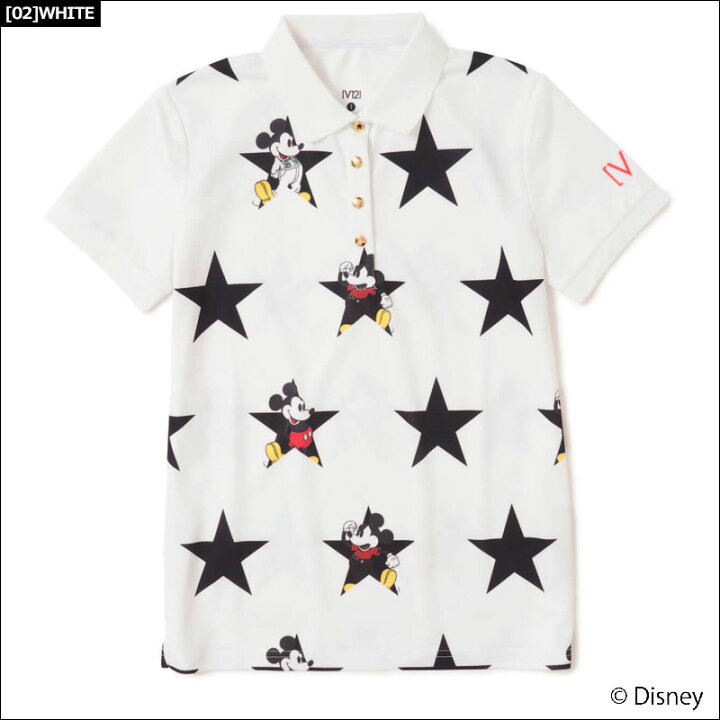 楽天市場】V12 ゴルフ レディース 半袖 ポロシャツ MICKEY STAR POLO 