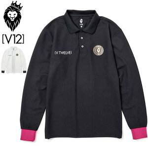 V12 St Y  |Vc VER LOGO L/S POLO V122220-CT11 BEgDG yVizRCBR StEFA gbvX V12 GOLF SEP1