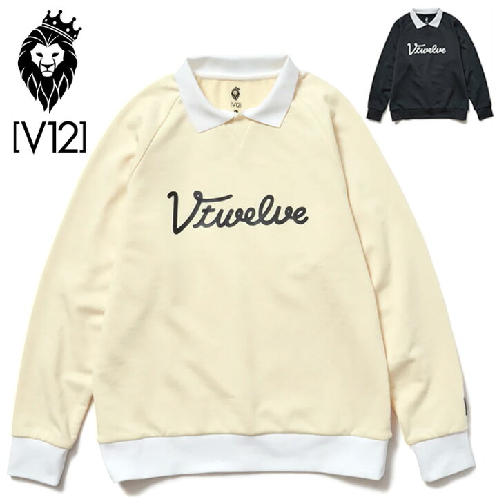 楽天市場】V12 ゴルフ メンズ 襟付き 長袖 トレーナー TEACH CREW 