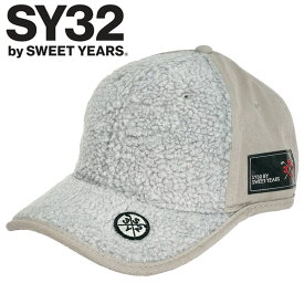 SY32 GOLF メンズ ボア コンビ キャップ SYG-2152 SYG BOA COMBI CAP ゴルフ【新品】2WF2 帽子 ゴルフウェア メンズウェア ボア 刺繍 コットン ワッペン 保温 JUL2