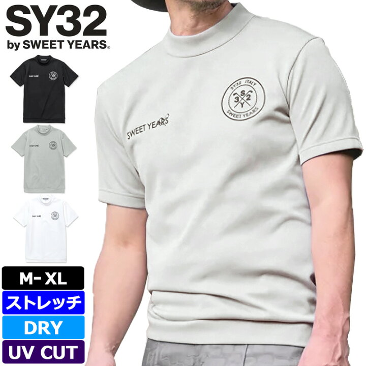 楽天市場】SY32 GOLF 2024 メンズ 吸汗速乾 モックネック 半袖シャツ 
