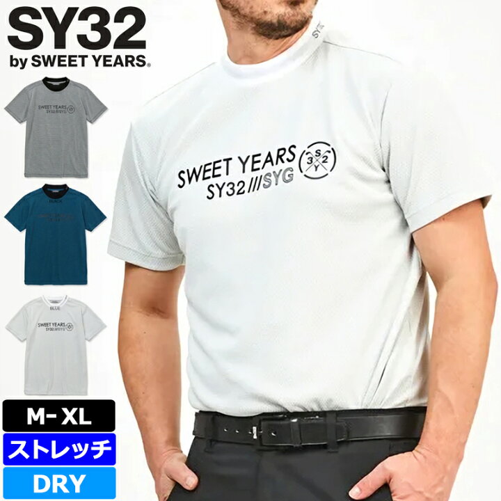 楽天市場】SY32 GOLF 2024 メンズ 吸汗速乾 モックネック 半袖シャツ 